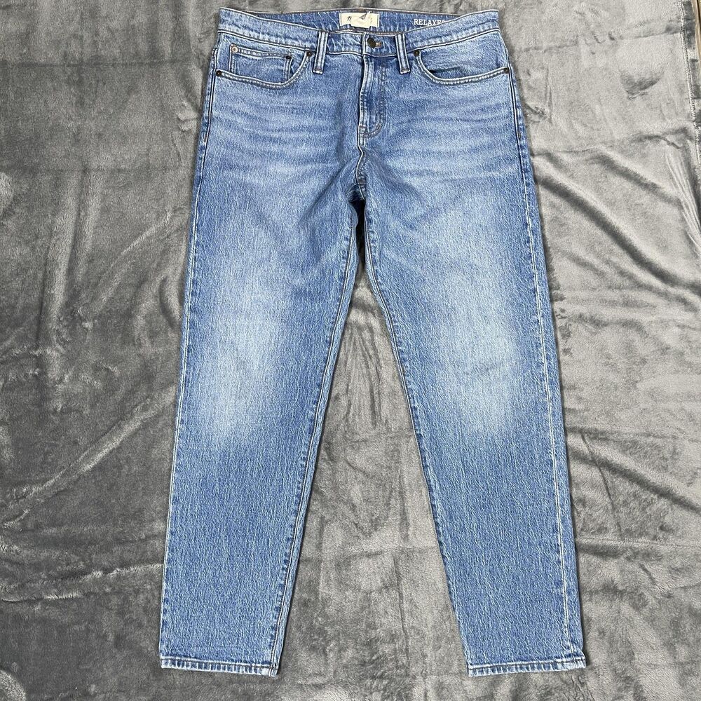 Madewell Relaxed Taper Jeans Mens 33x32 Blue Denim Medium Wash Casual